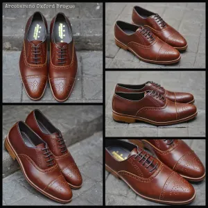 507 Brogue Shoe Lotus Caramel   Wooden Sole