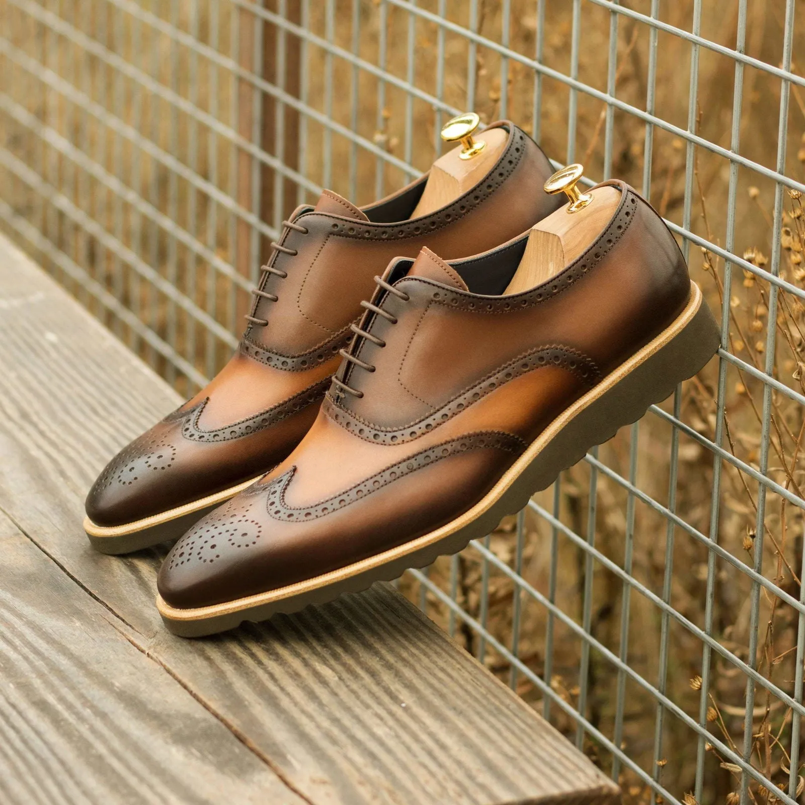 Full Brogue-Painted Calf, Brown