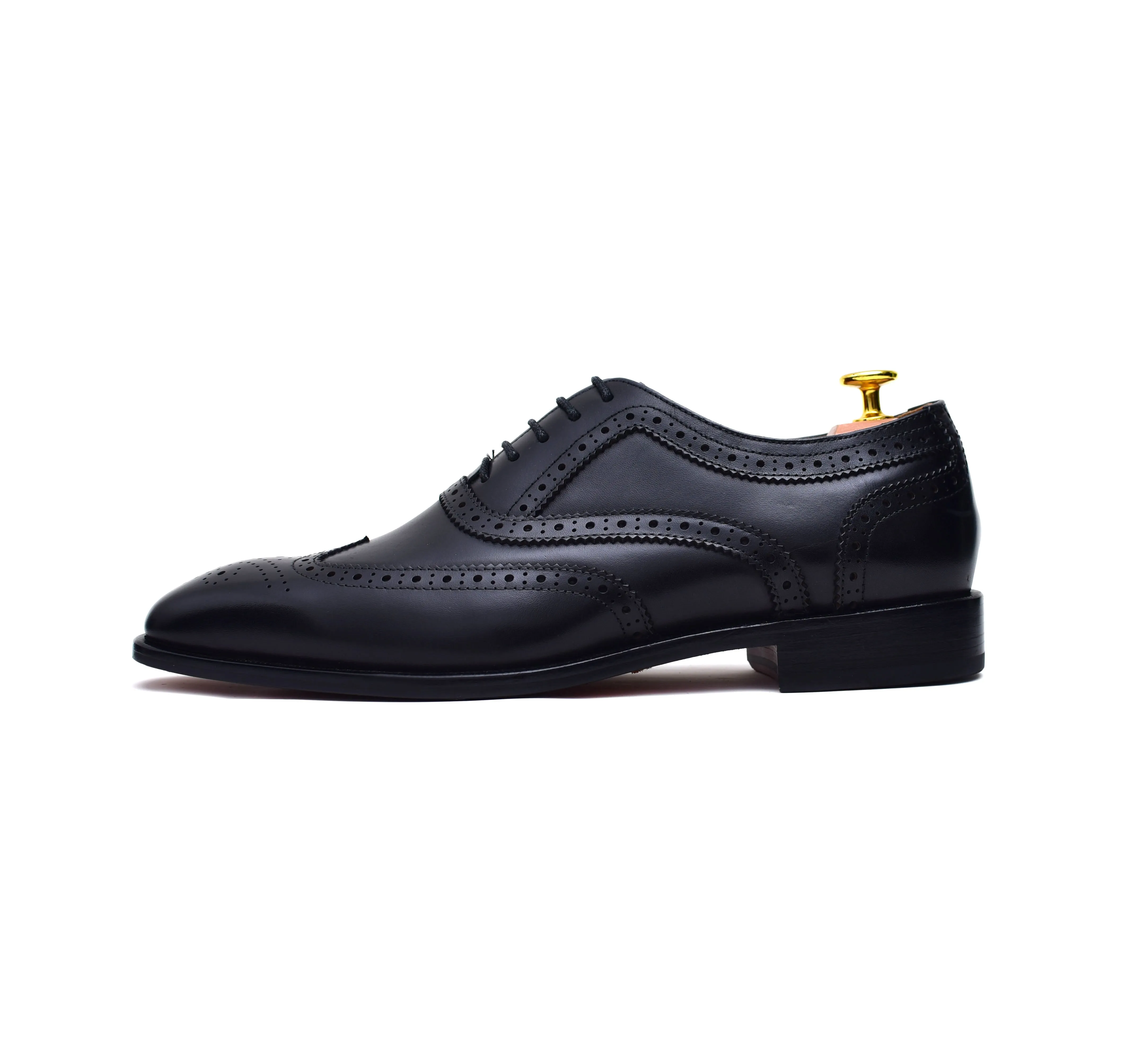 Lincoln - Black Calf Brogue Shoes
