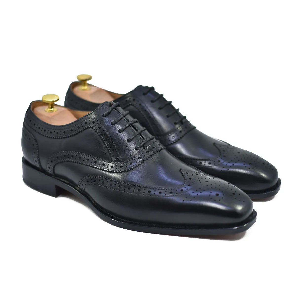 Lincoln - Black Calf Brogue Shoes