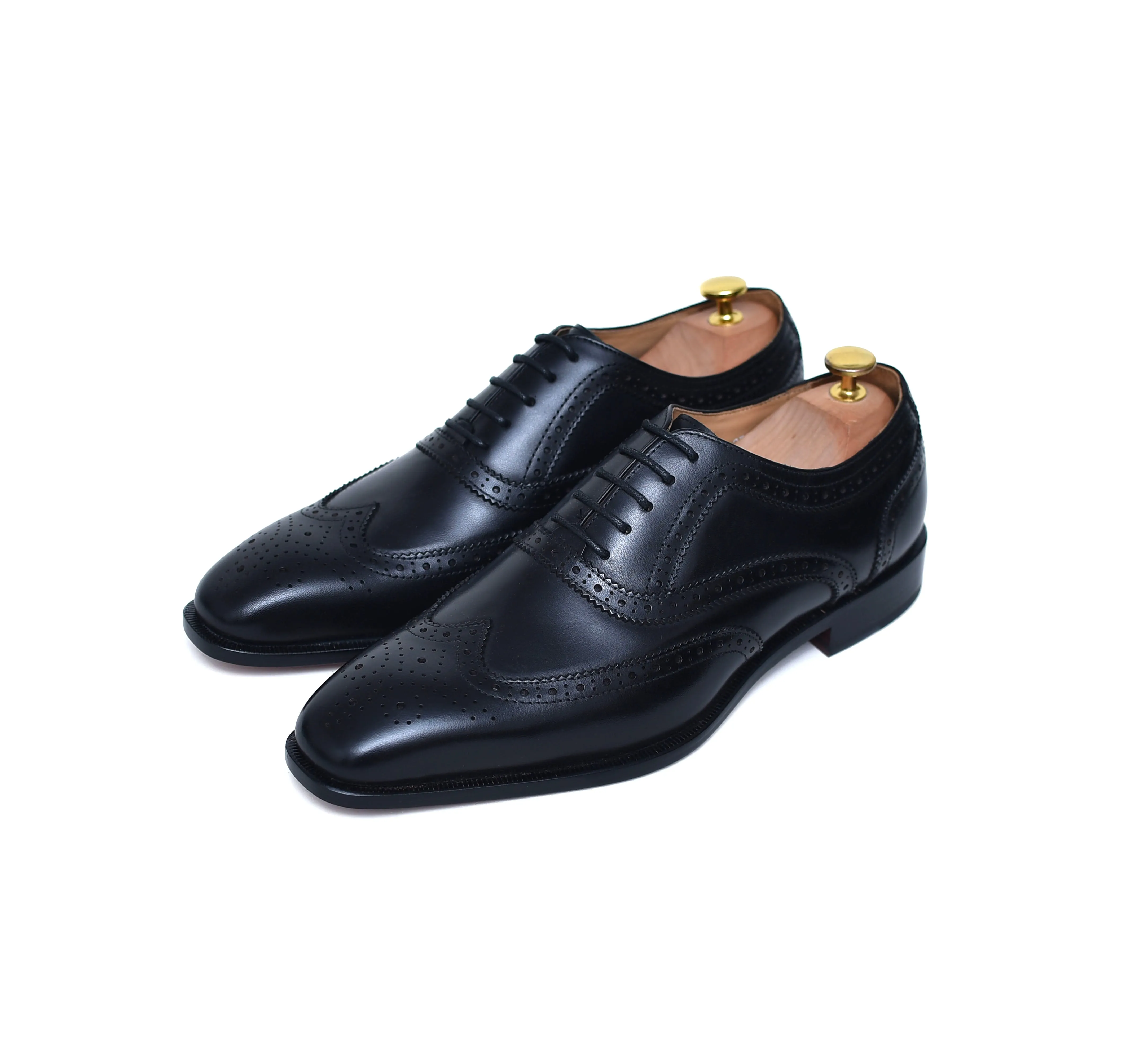 Lincoln - Black Calf Brogue Shoes