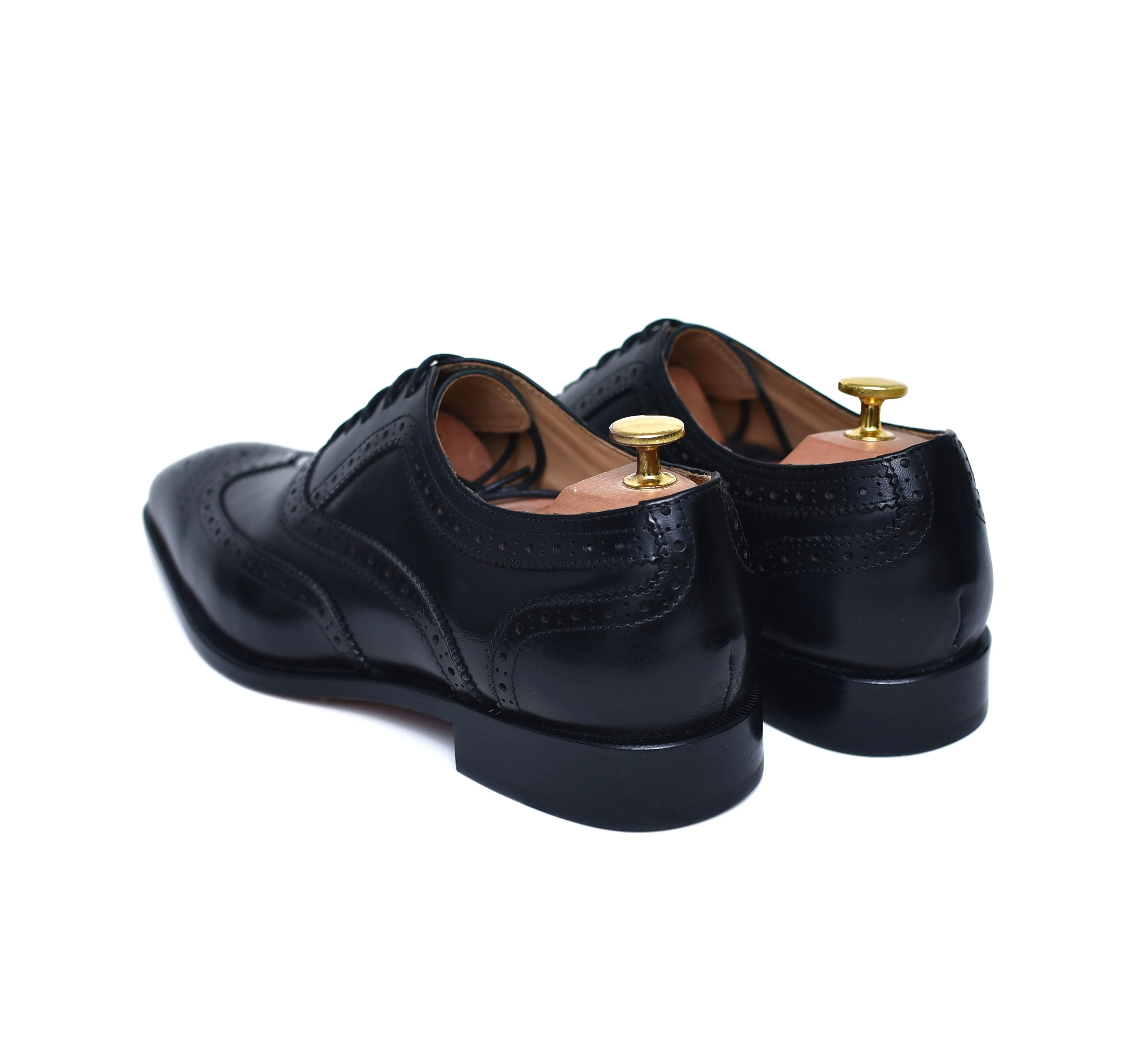Lincoln - Black Calf Brogue Shoes