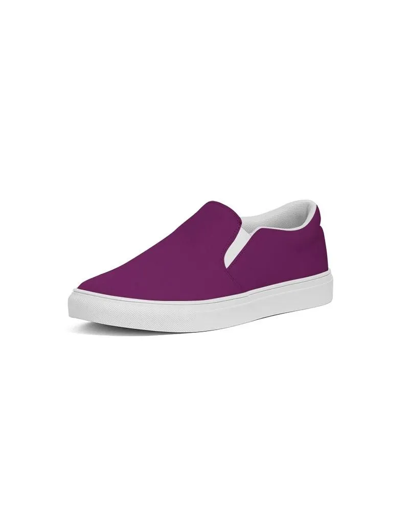 Medium Dark Magenta Purple Slip-On Canvas Sneakers | Men's | Medium Dark Pure Magenta Purple | C25M100Y0K60