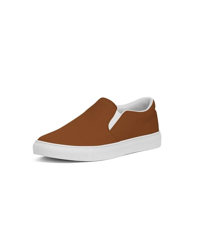 Medium Dark Orange Slip-On Canvas Sneakers | Men's | Medium Dark Pure Orange | C0M75Y100K60