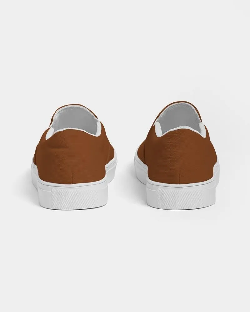 Medium Dark Orange Slip-On Canvas Sneakers | Men's | Medium Dark Pure Orange | C0M75Y100K60
