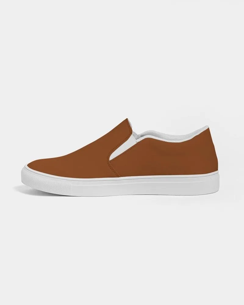 Medium Dark Orange Slip-On Canvas Sneakers | Men's | Medium Dark Pure Orange | C0M75Y100K60