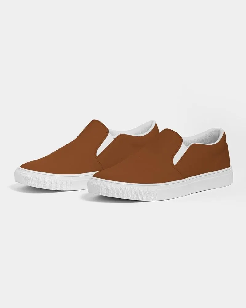 Medium Dark Orange Slip-On Canvas Sneakers | Men's | Medium Dark Pure Orange | C0M75Y100K60
