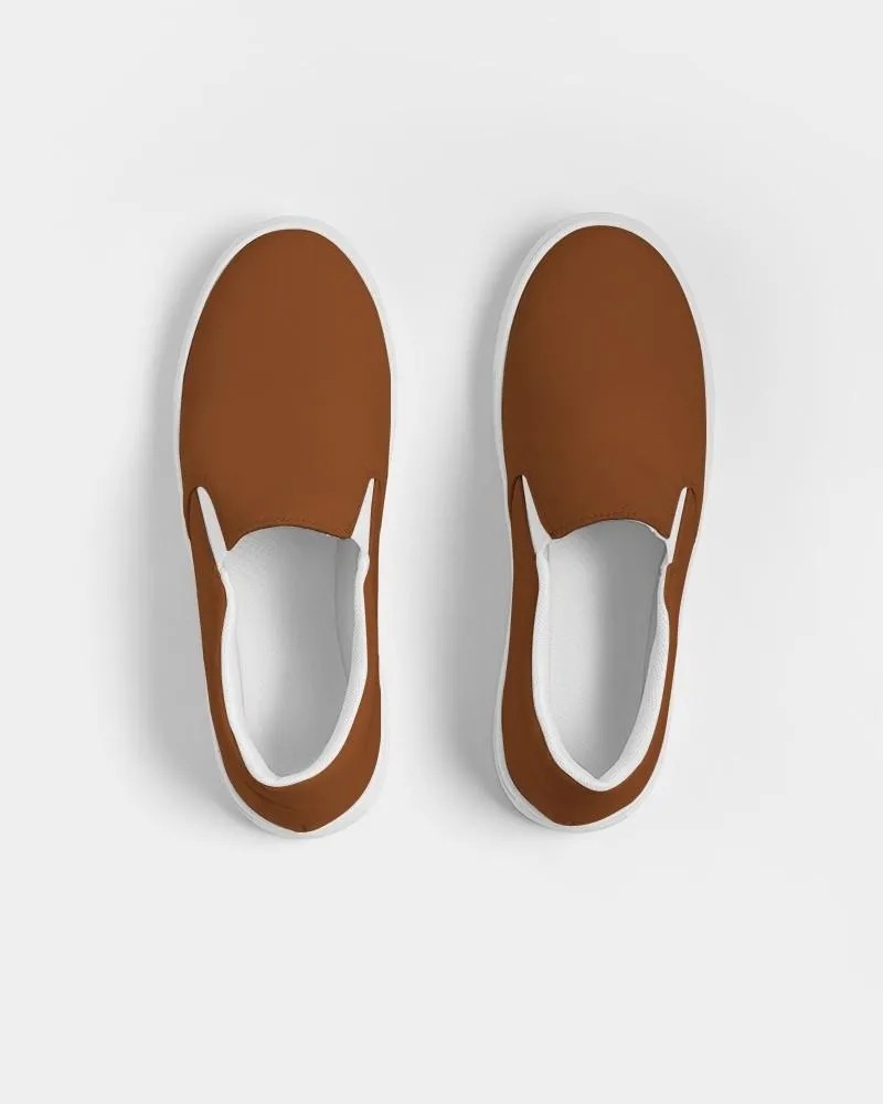 Medium Dark Orange Slip-On Canvas Sneakers | Men's | Medium Dark Pure Orange | C0M75Y100K60