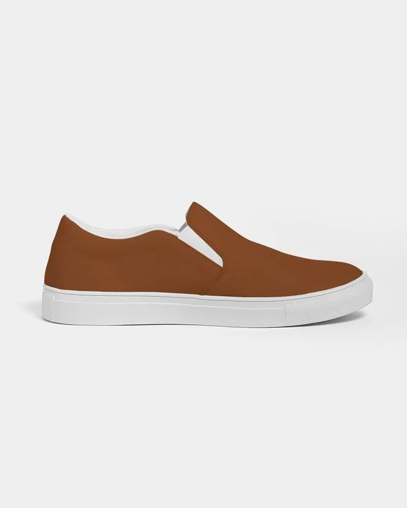 Medium Dark Orange Slip-On Canvas Sneakers | Men's | Medium Dark Pure Orange | C0M75Y100K60