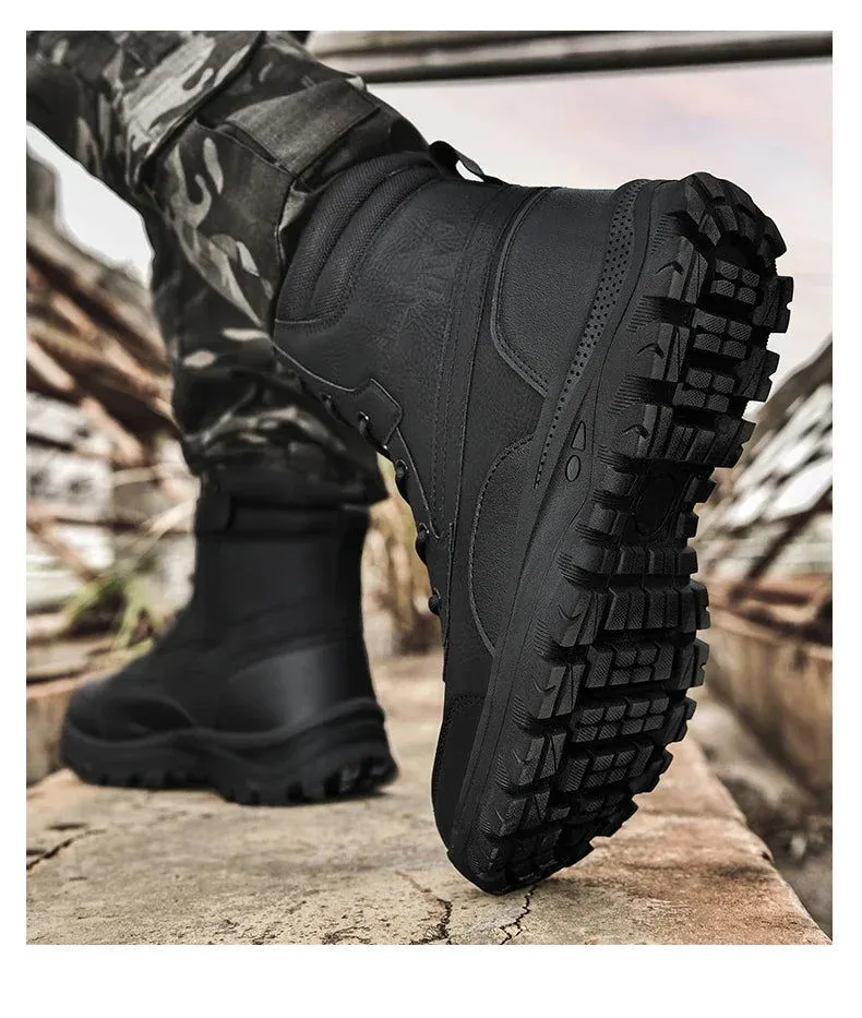 Men's Waterproof Leather Hiking Work Boots Man sneakers Non-Slip Lightweight Breathable Non-Slip Desert Boots shoes for men