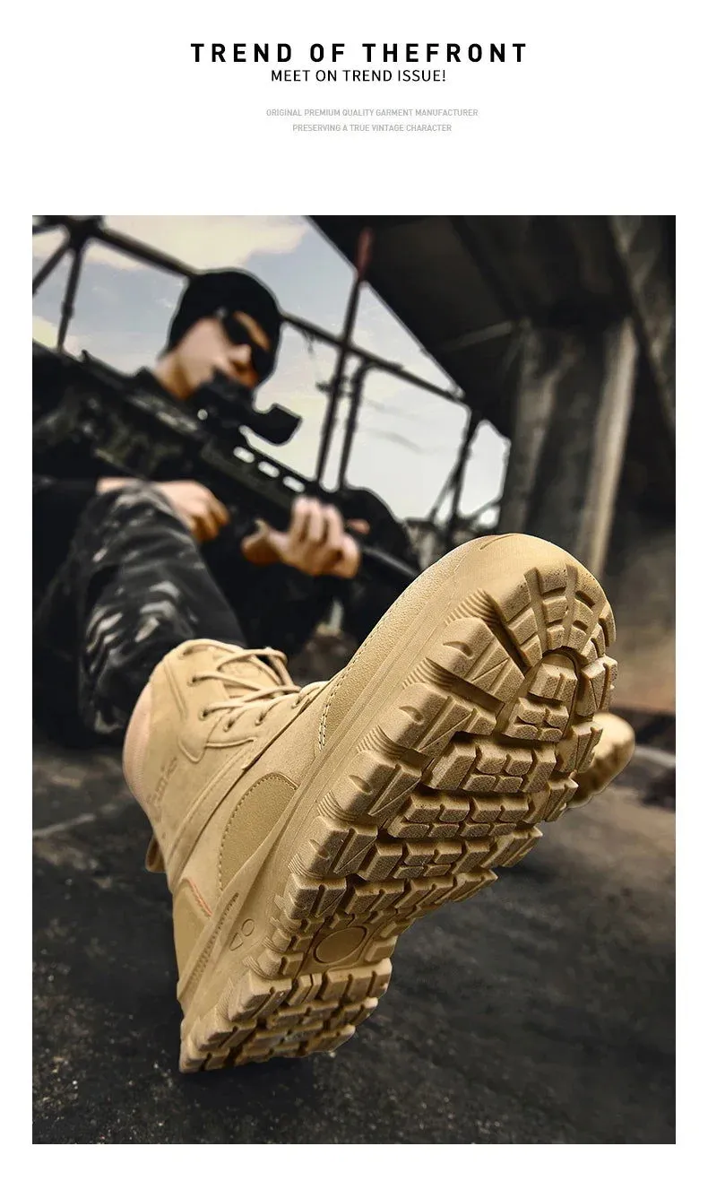 Men's Waterproof Leather Hiking Work Boots Man sneakers Non-Slip Lightweight Breathable Non-Slip Desert Boots shoes for men