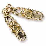 Snow Shoes Charm In Yellow Gold