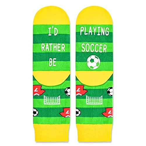 Unisex Soccer Socks for Kids Teens, Funny Soccer Gifts for Soccer Lovers, Boys Girls Soccer Socks, Cute Sports Socks for Sports Lovers, Gifts for 7-10 Years Old